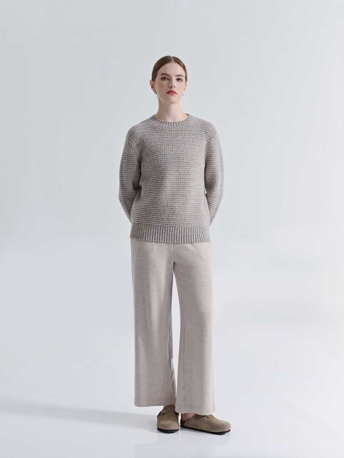 MAYA WOOL CASHMERE STRAIGHT LEG PANTS