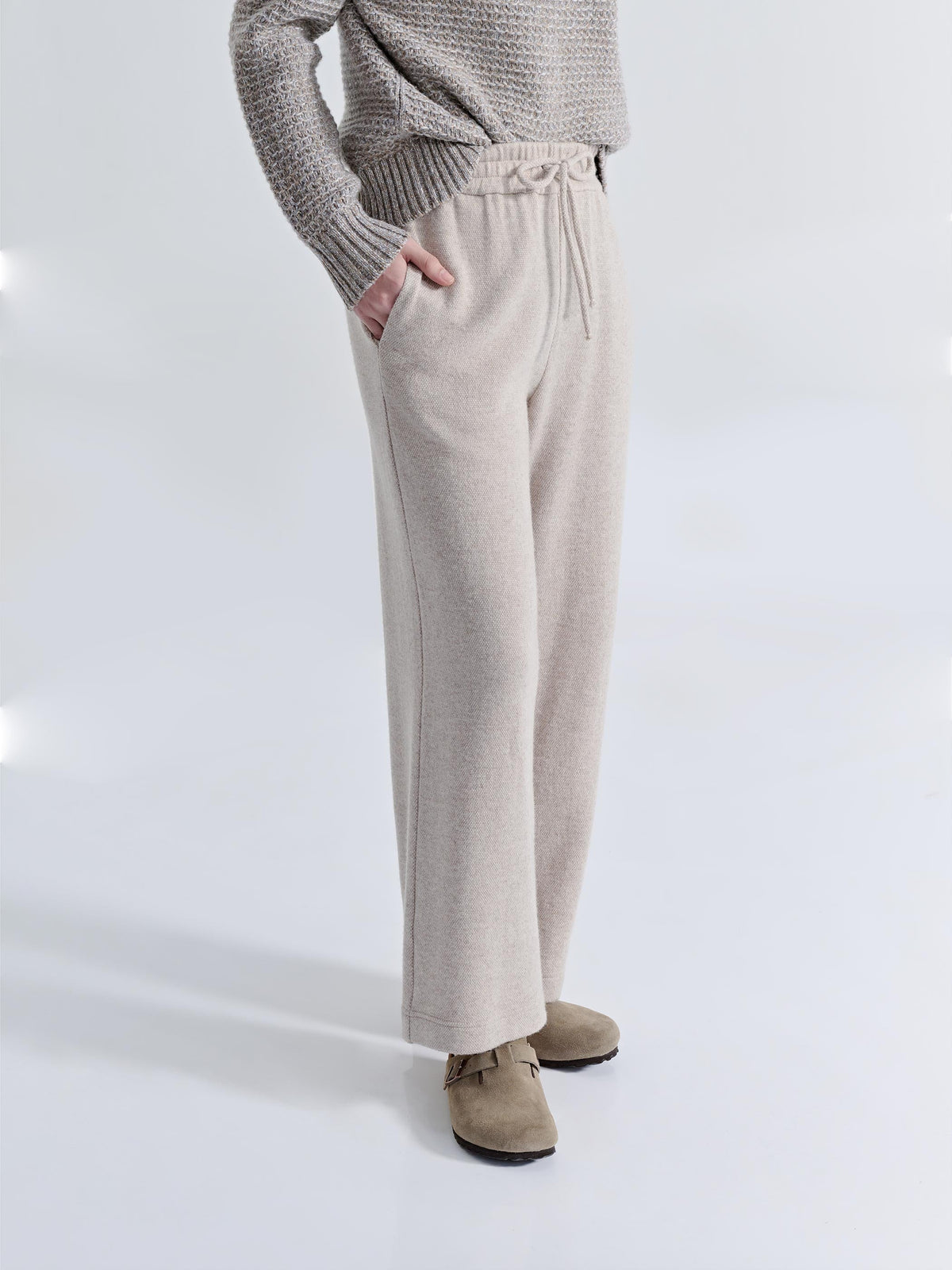 MAYA WOOL CASHMERE STRAIGHT LEG PANTS