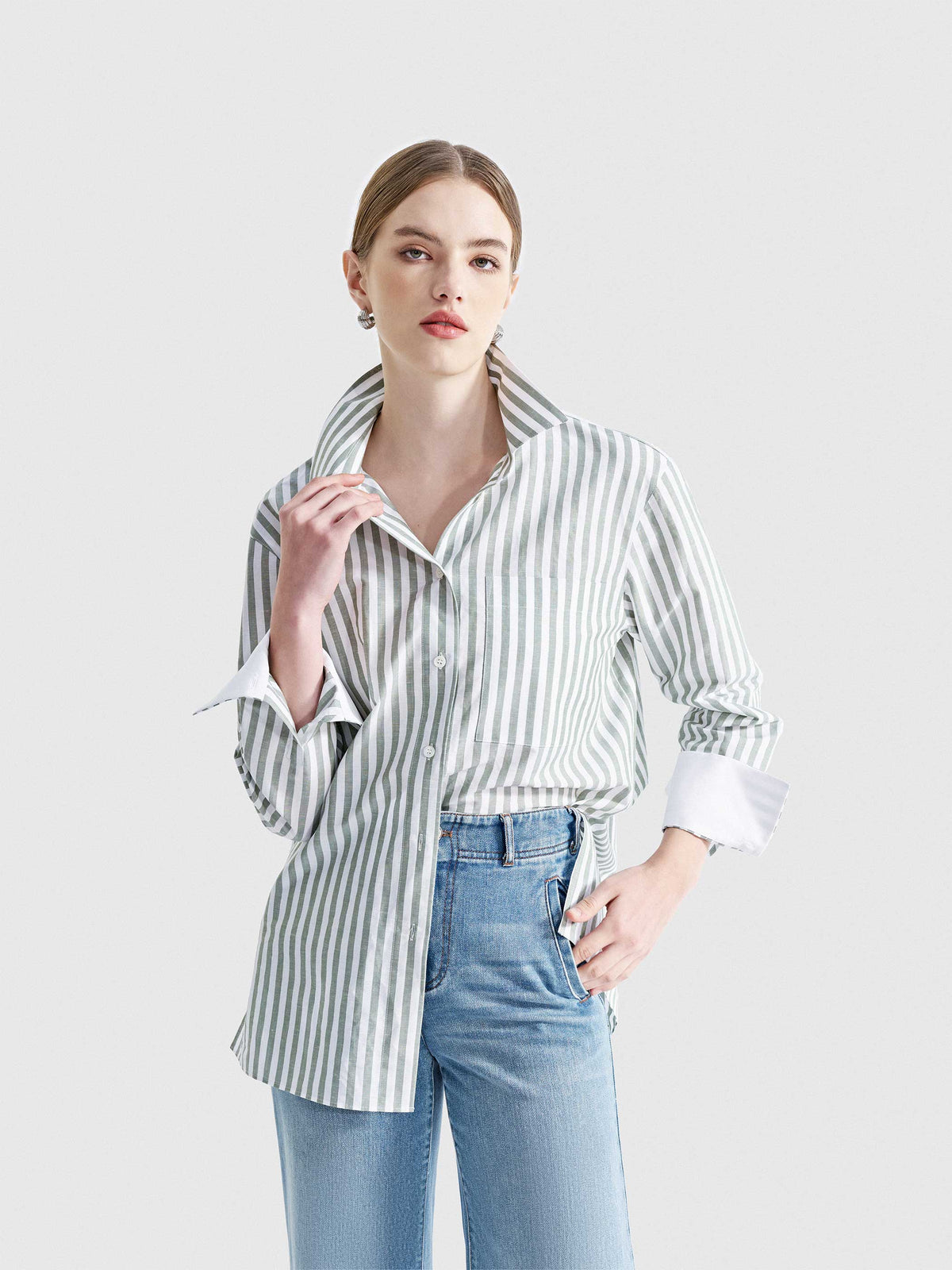 TALYSE STRIPE BUTTON DOWN