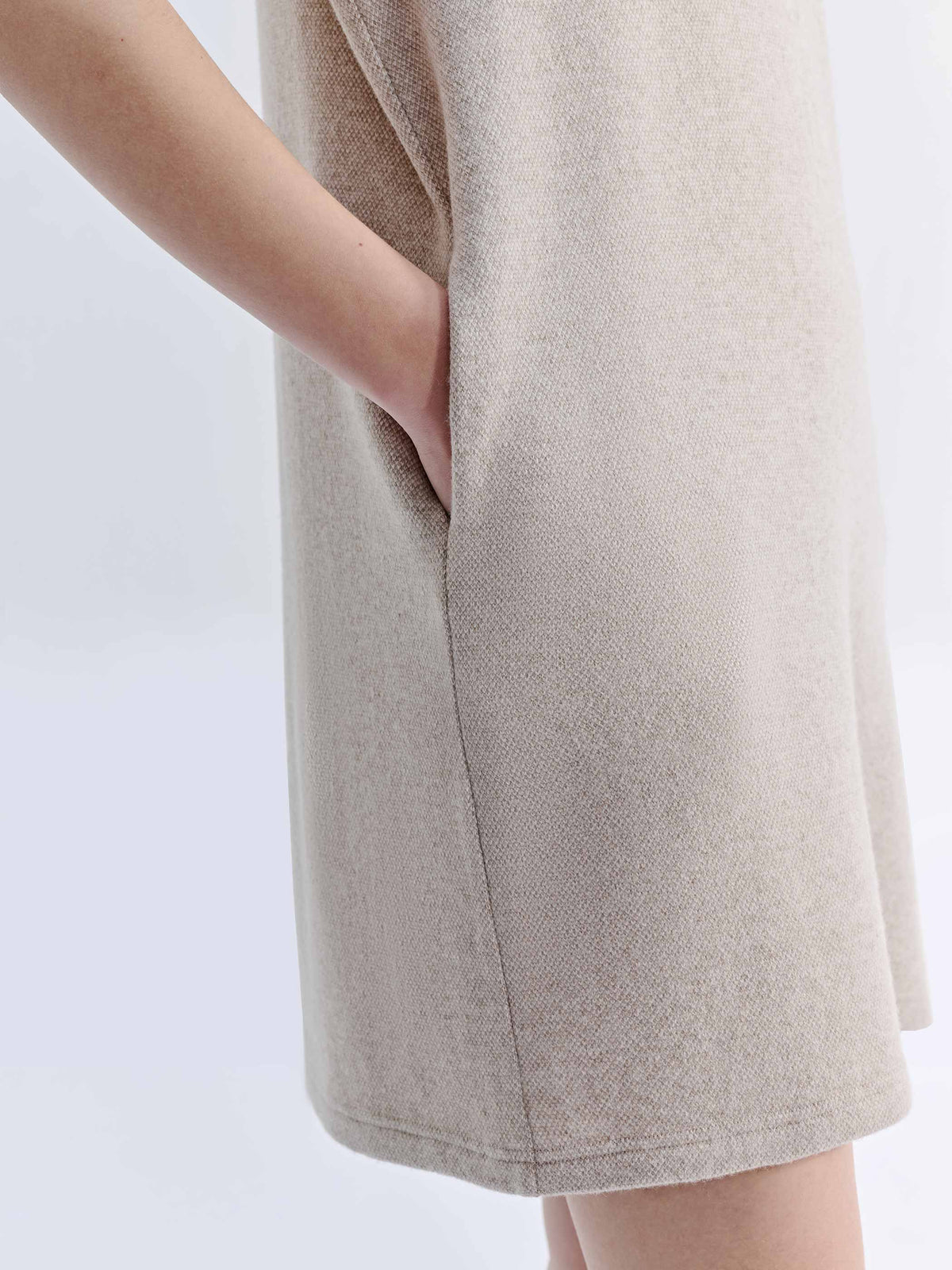 LYRA WOOL CASHMERE CAP SLEEVES SHEATH DRESS