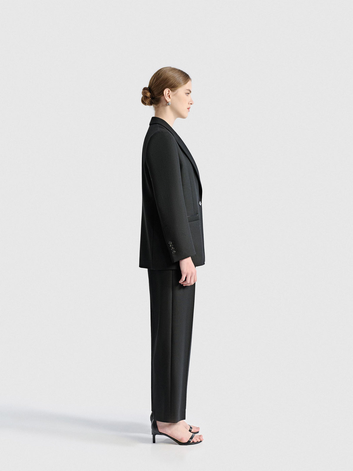 SERAPHINE TWILL WOOL STRAIGHT SUIT JACKET