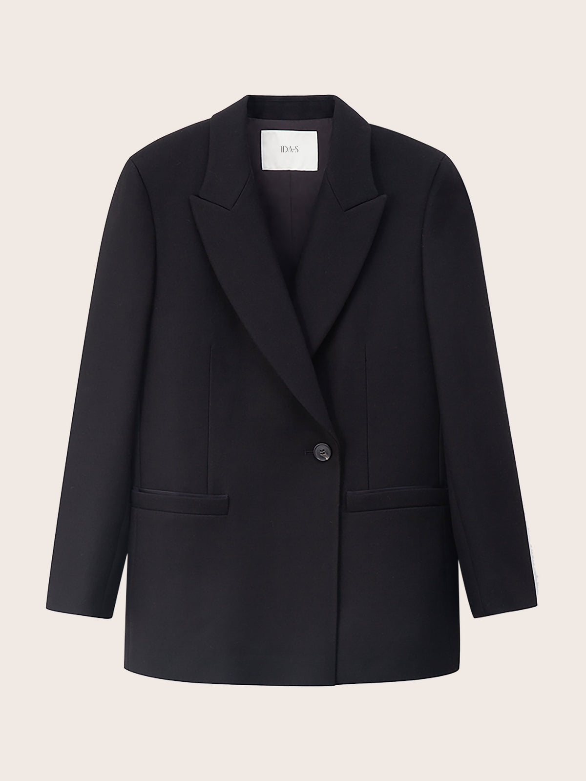 SERAPHINE TWILL WOOL STRAIGHT SUIT JACKET