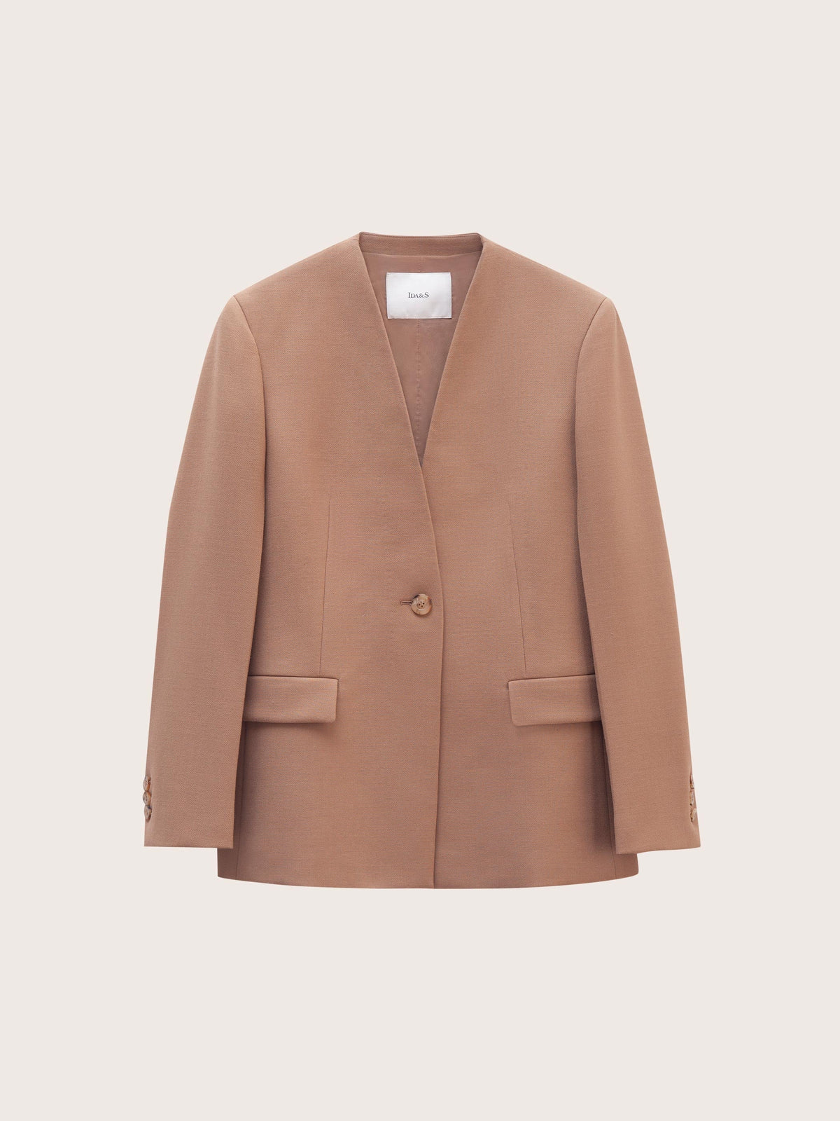 SIENNA WOOL COLLARLESS SUIT JACKET