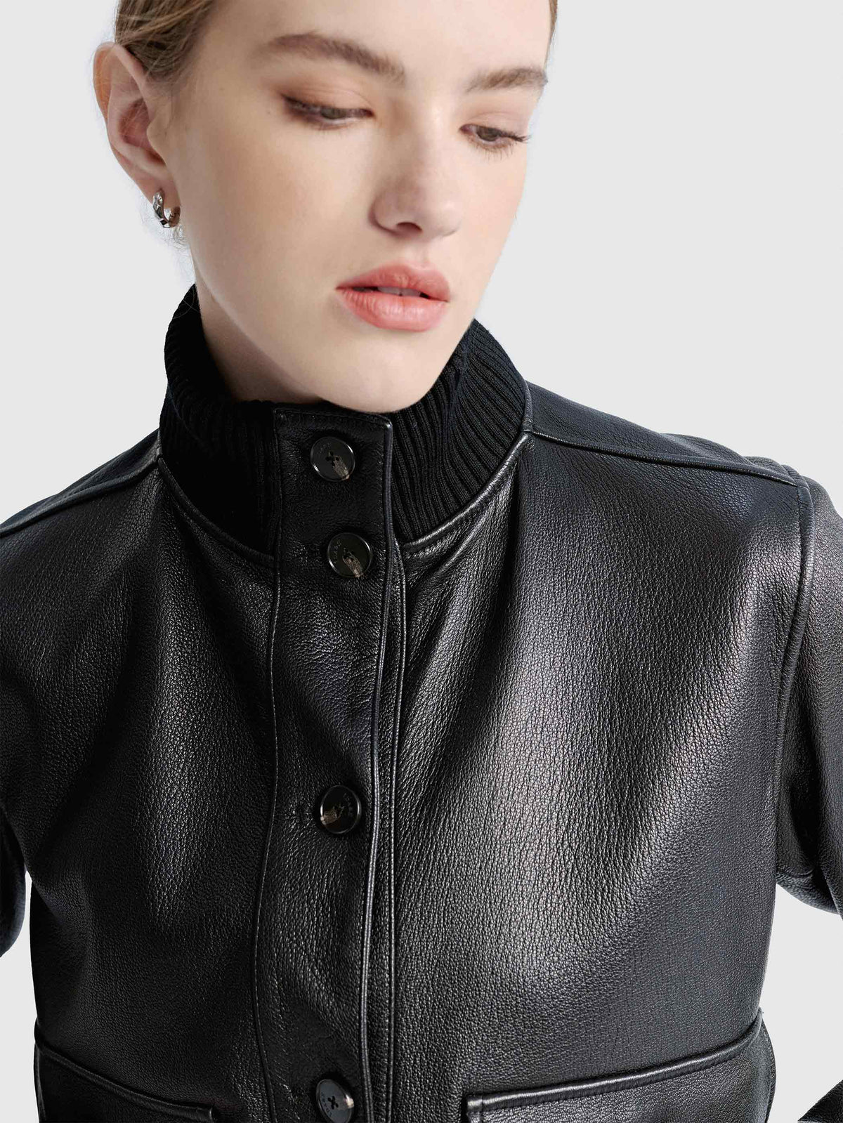 ISOLDE LEATHER BOMBER JACKET