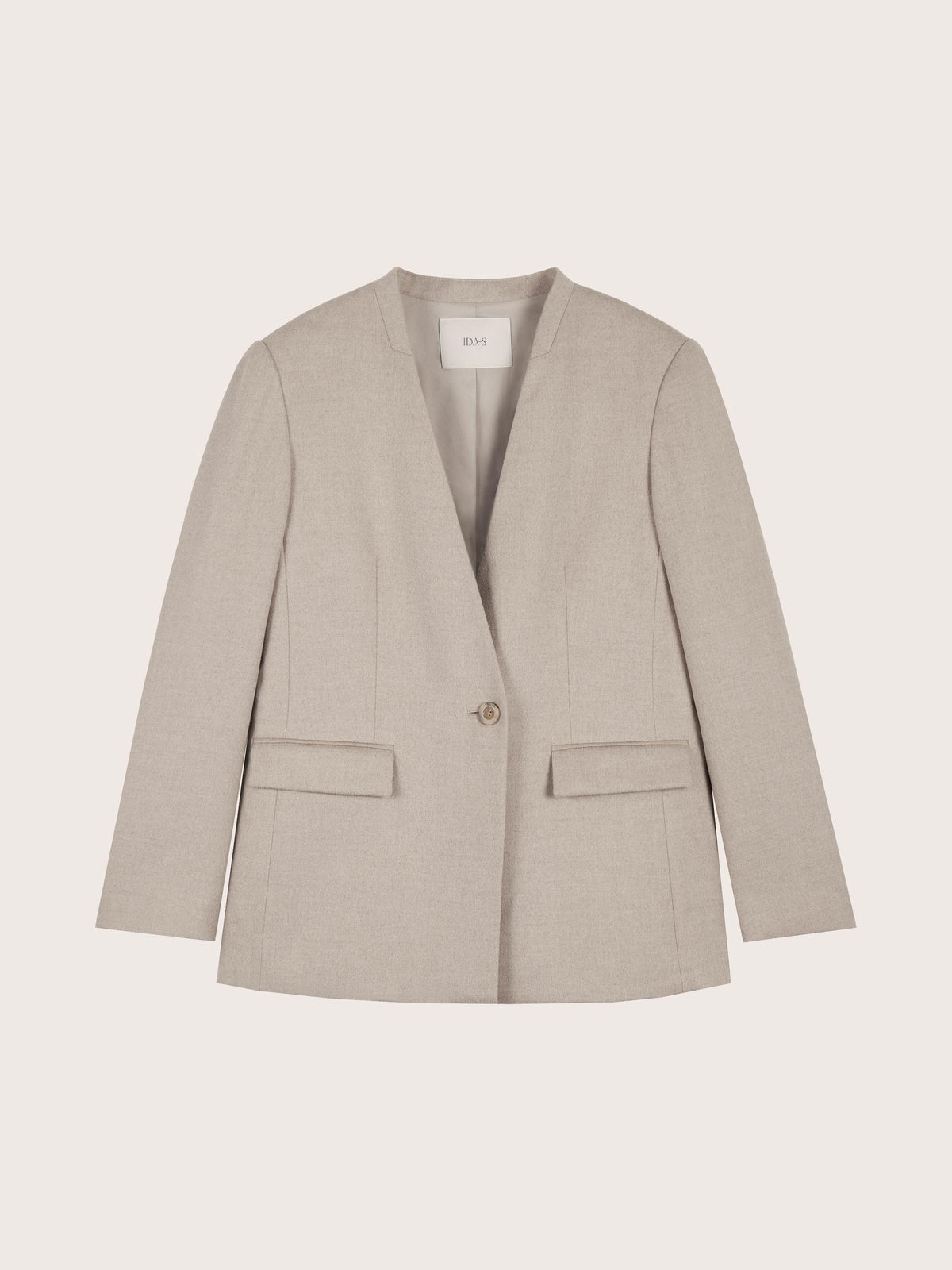 LIORA FRENCH SILK WOOL COLLARLESS HAUTE COUTURE SUIT JACKET