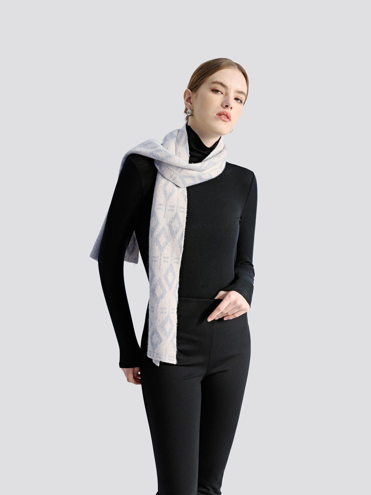 XENA CASHMERE SEQUINED JACQUARD SCARF