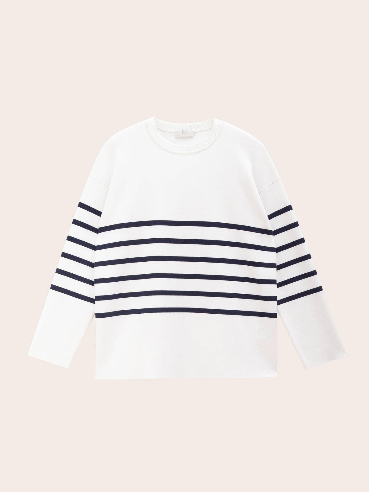 AMARA OVERSIZED CREW NECK STRIPED SWEATER