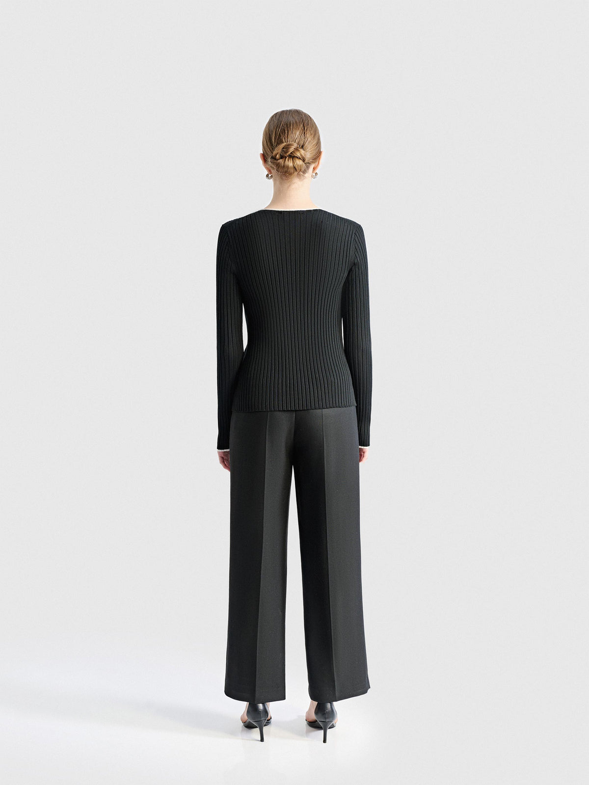 EVY LONG SLEEVE WOOL RIB KNIT