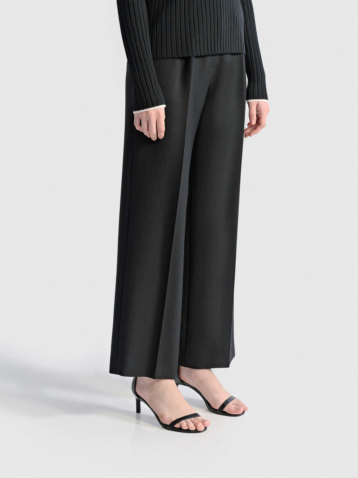 SERAPHINE TWILL WOOL STRAIGHT SUIT PANTS