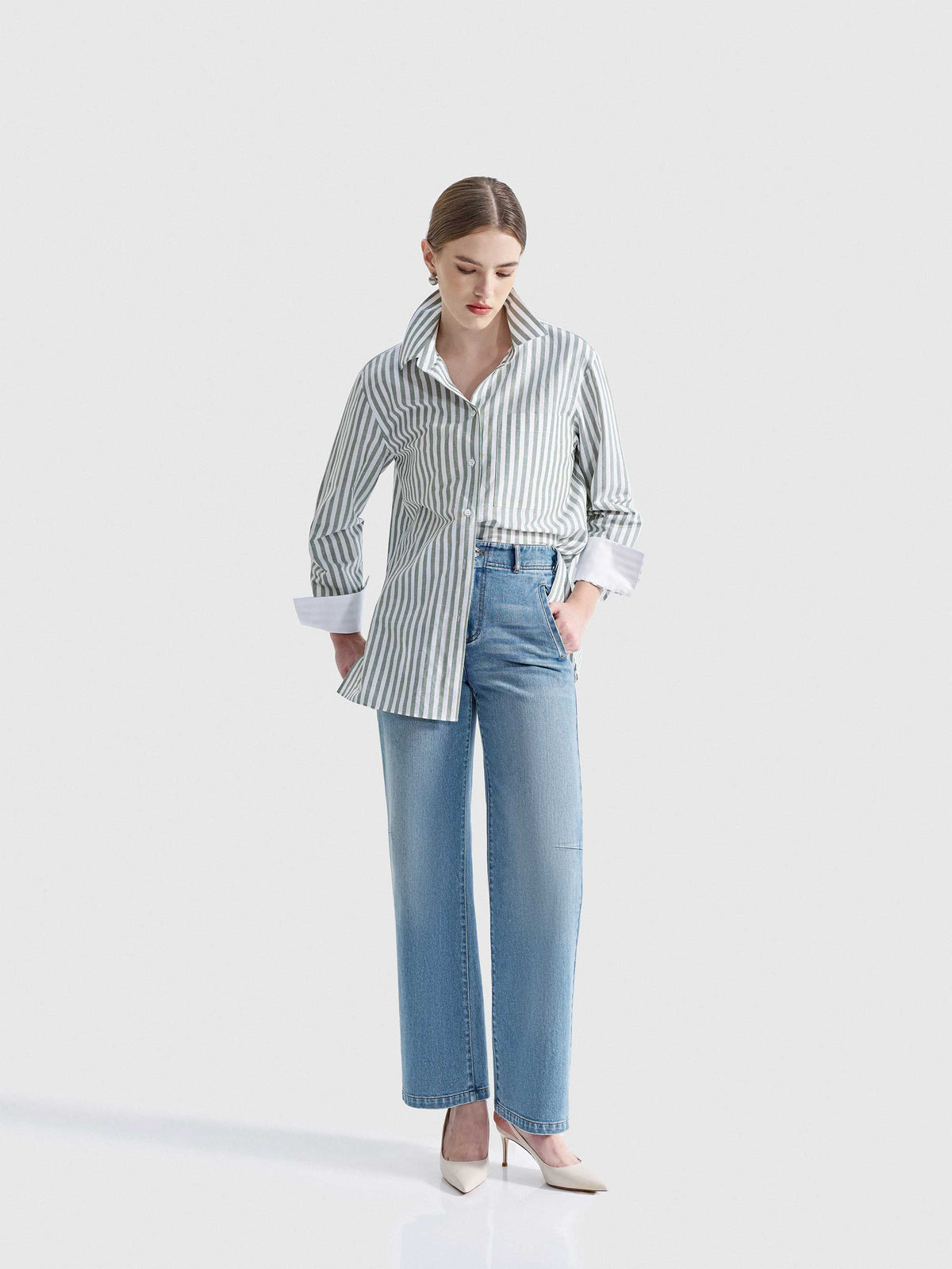 SOLEIL HIGH WAISTED STRAIGHT DENIM