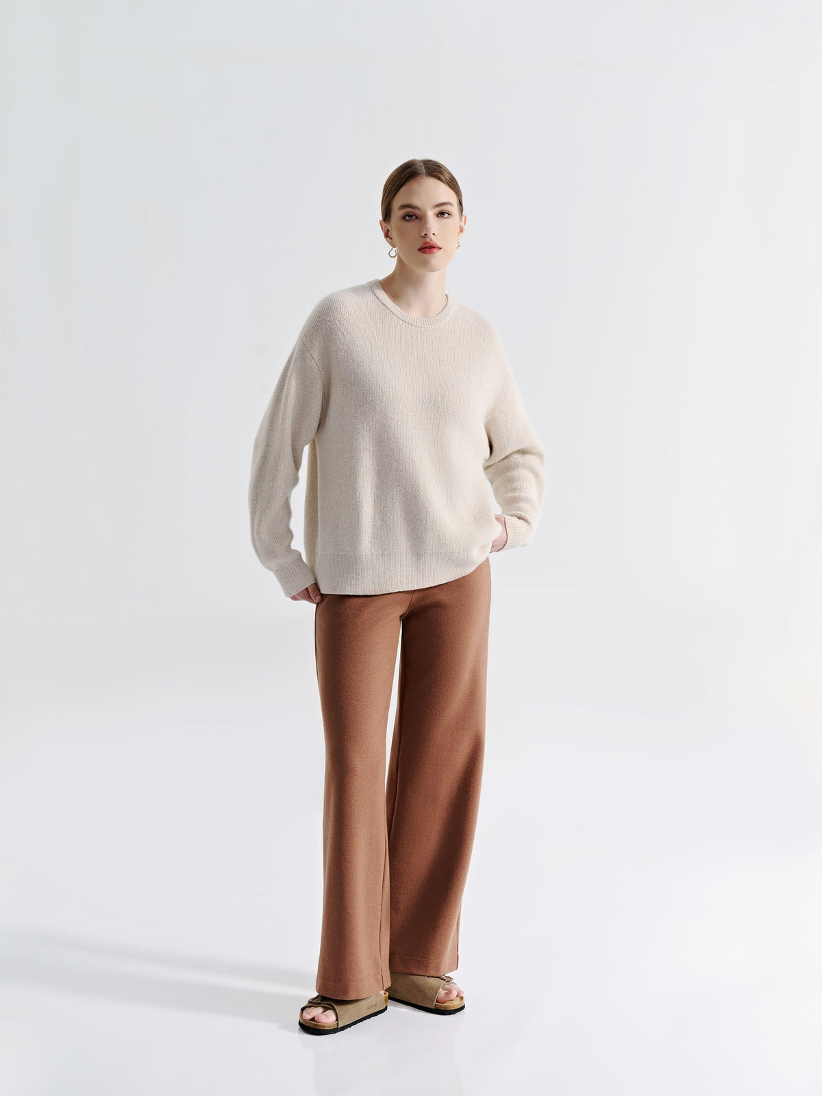 LENI WOOL WIDE LEG PANTS